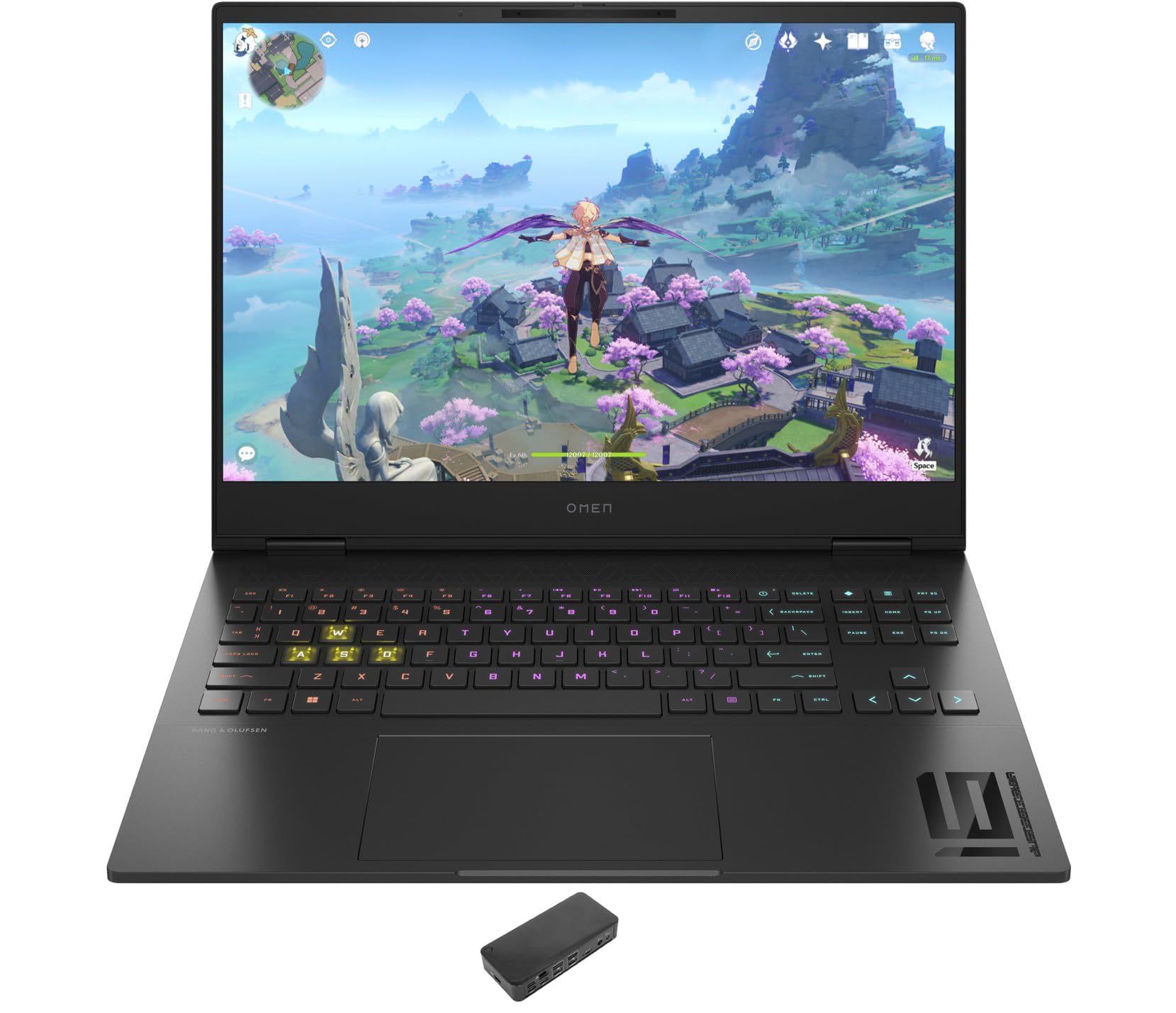 HPOMEN Transcend Gaming & Entertainment Laptop (Intel i7-13700HX 16-Core, 16GB DDR5 4800MHz RAM, 1TB SSD, GeForce RTX 4070, 16.0" 240 Hz Wide QXGA (2560x1600), WiFi, Win 11 Home) with USB-C Dock