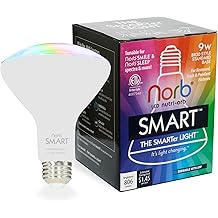 NorbSMART - Circadian Rhythm Supporting Tunable LED w/NorbSMILE, Sleep, Relief, Cozy, and Custom Colors in One Bulb. WiFi Enabled App, Alexa/Echo/Google Home, 9W, BR30, No Hub Required (2-Pack)