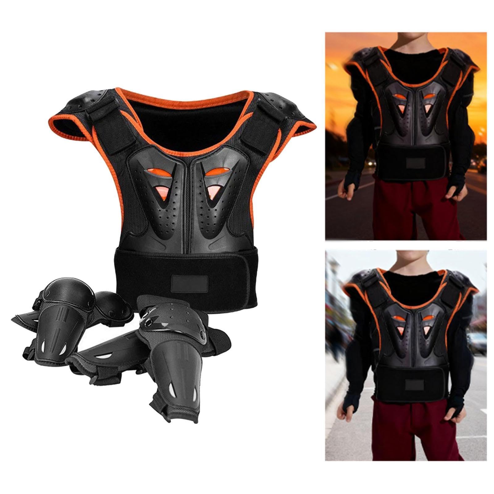 rockible Combinaison de Protection pour Enfants, Protection de la Poitrine, de la Colonne vertébrale, du Dos, des genouillères et des coudières pour Le
