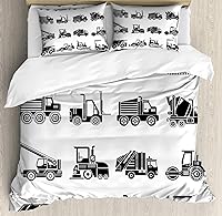 Vista 100 de Ambesonne Juego de funda de edredón de baloncesto, silueta de jugador de baloncesto, promoción de campeonato de competencia de atleta, juego de ropa