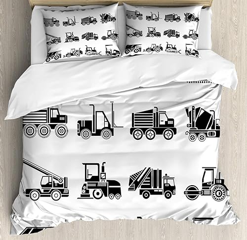 Miniatura 100 de Ambesonne Juego de funda de edredón de baloncesto, silueta de jugador de baloncesto, promoción de campeonato de competencia de atleta, juego de ropa