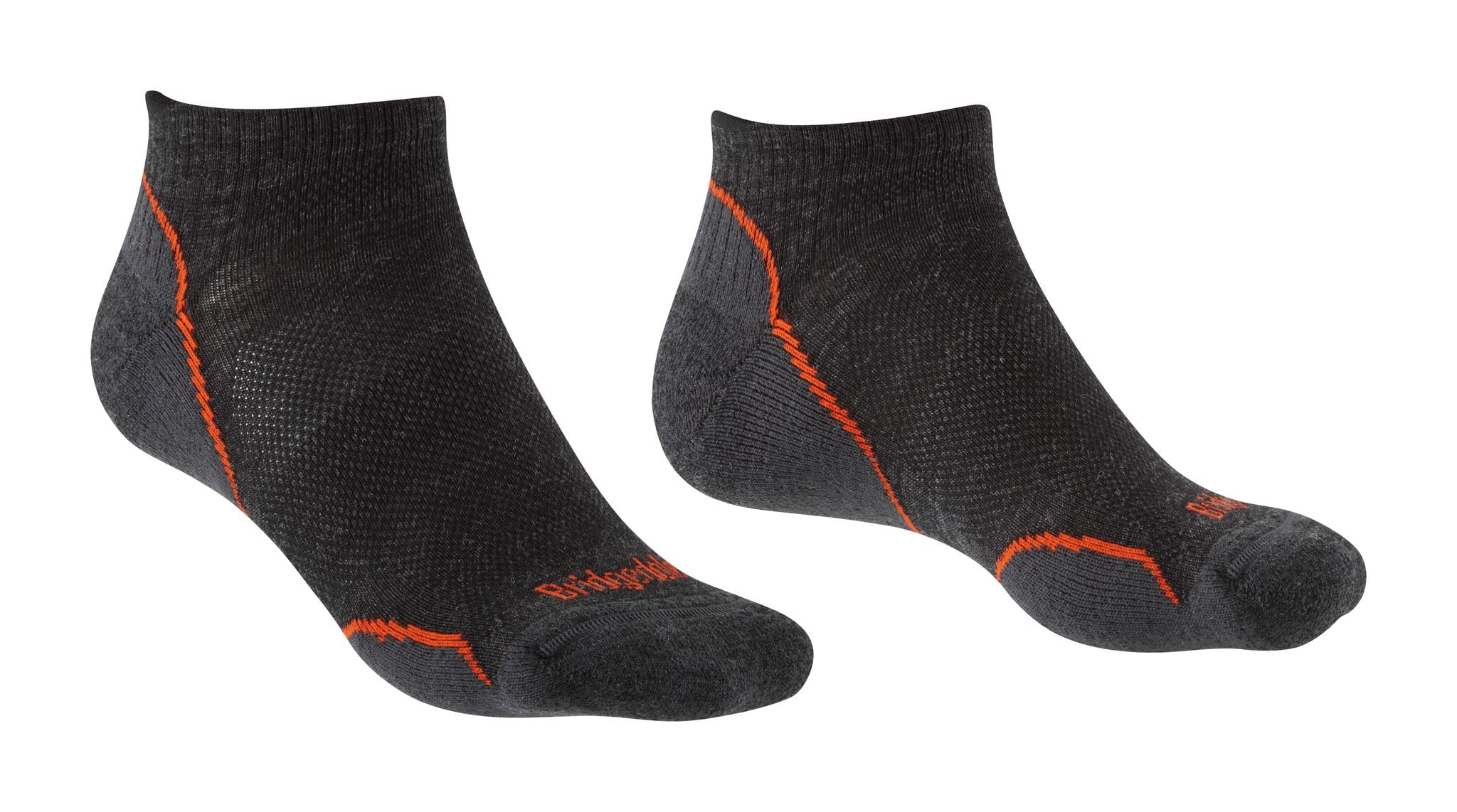 Bridgedale HIKE Ultralight T2 Merino Performance Low-Men's- Medium-Anthracite / Orange
