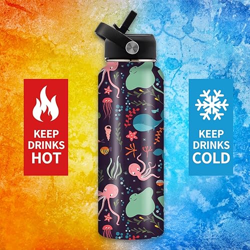 Miniatura 4 de Botellas de agua personalizadas para mujeres, hombres, niñas y niños con nombres de pajita, botella de agua personalizada, regalos para mamá, papá,