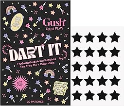 Gush Beauty Black Star Pimple Patches - 20 Hydrocolloid Acne Patches with Tea Tree Oil - Visible Pimple Patch for Active Acne and Spot Treatment - Acne Star Stickers for Face, Waterproof and Oil Control
