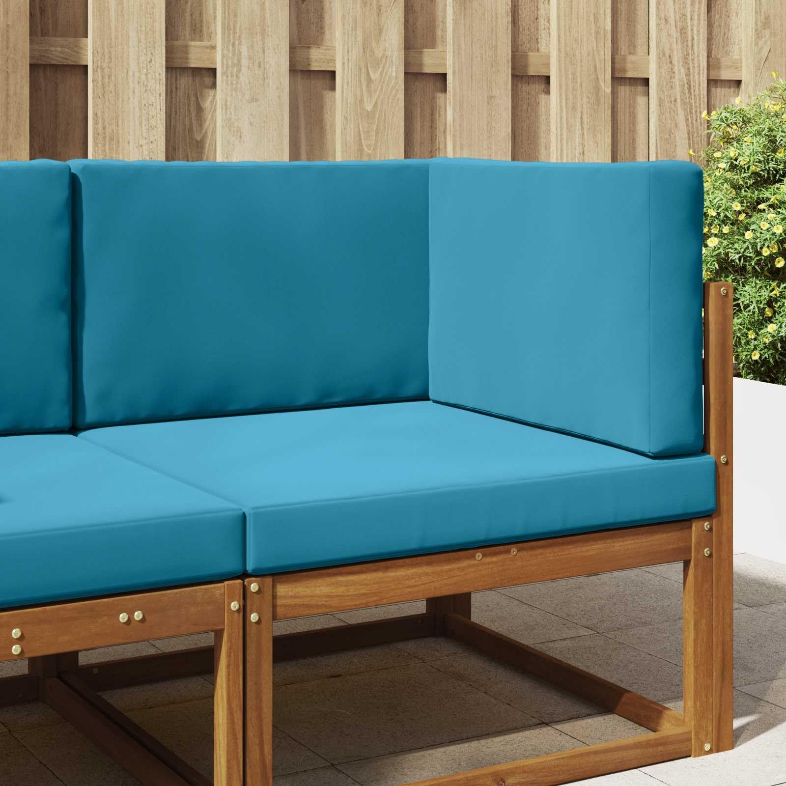 Coussin de canapé d'extérieur bleu lot de 3 contre les assises dures et glissantes