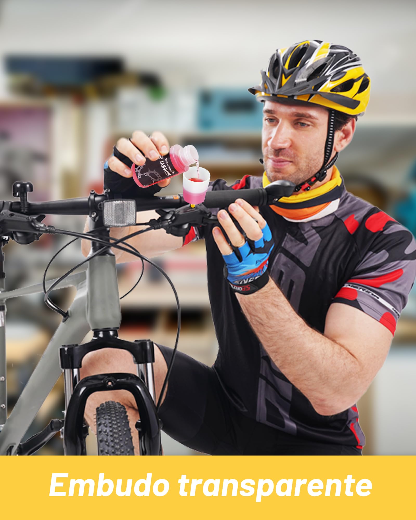 Kit de Purga de Frenos para Shimano TEKTRO TRP Disco Hidráulicos Mountain Bike con Embudo y Aceite Mineral 120ML