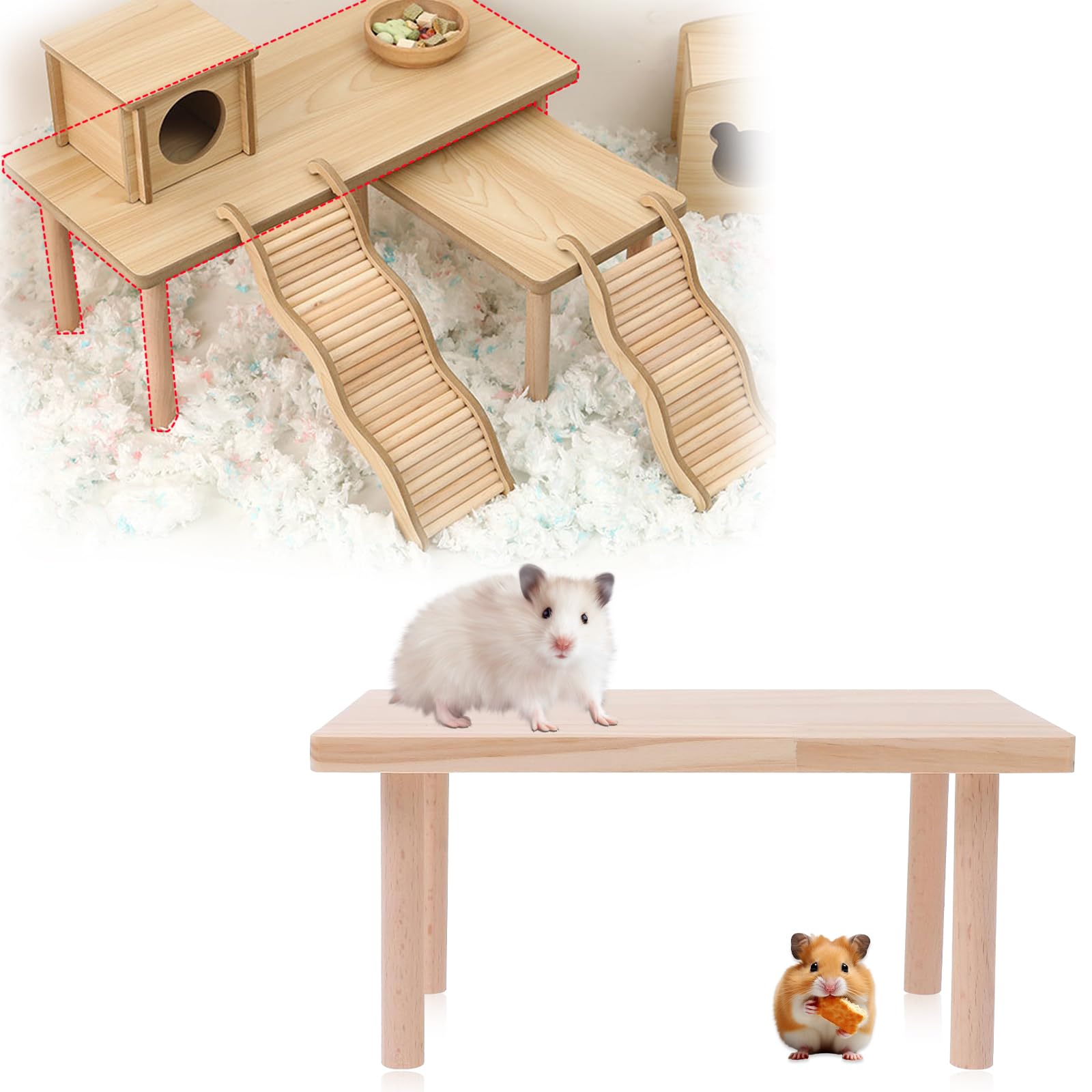 SZSMW Hamster Plattform - Hamster Etage - Hamster Spielzeug Plattform - Geeignet FüR,Kaninchen,Meerschweinchen,das Schneiden Ist Ordentlich Und Glatt und Wird Ihrem Nicht Schaden (M)