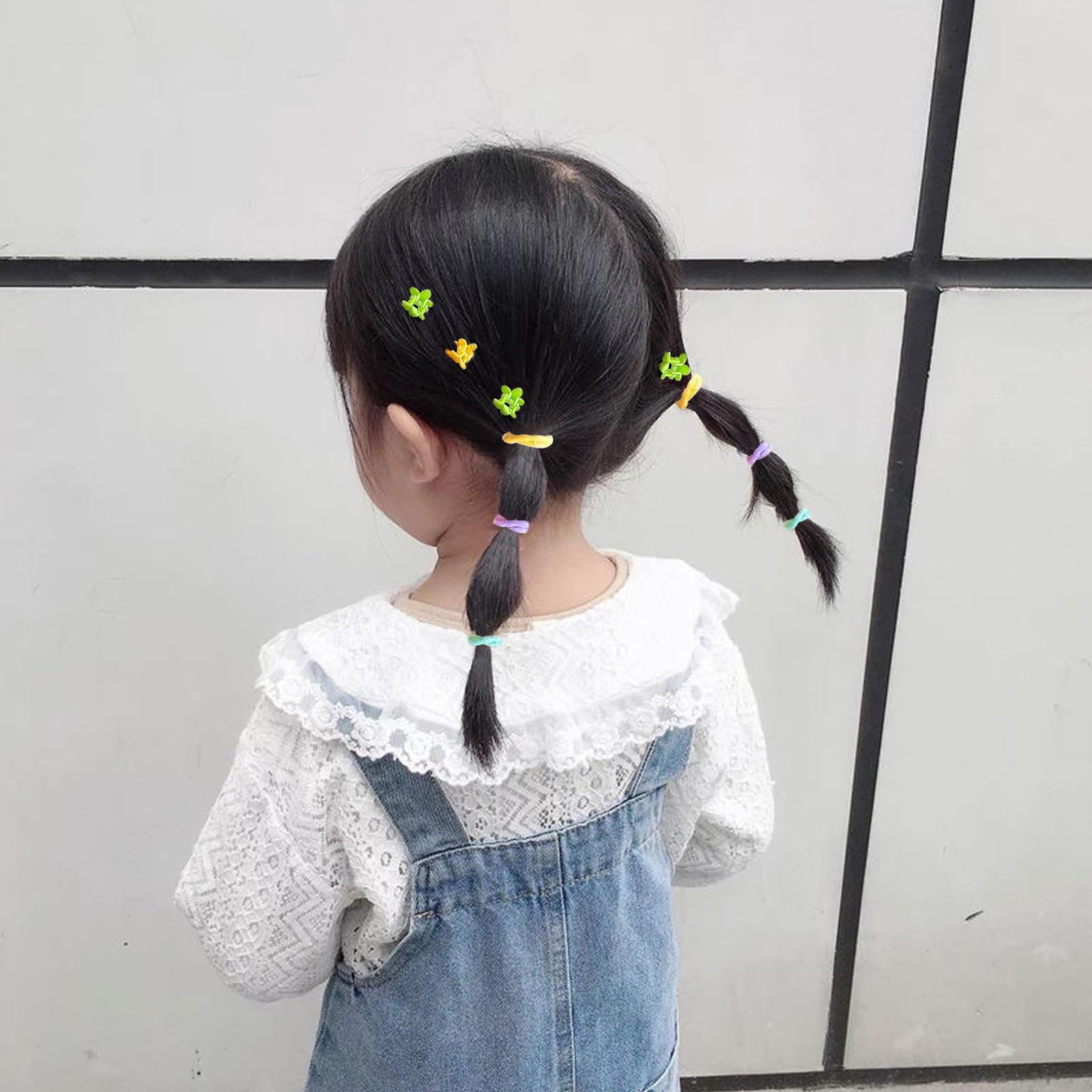 1 scatola di elastici per capelli per ragazze, code di cavallo per ragazze e neonate