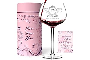 Vintage 1974 Engraved 50th Birthday Wine Glass: A Timeless 50th Birthday Gift for Her