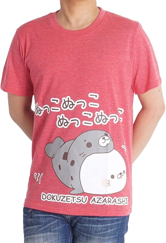 Amazon 毒舌アザラシ Tシャツ 半袖 メンズ レディース ユニセックス Lineスタンプ Da L レッドa Tシャツ カットソー 通販