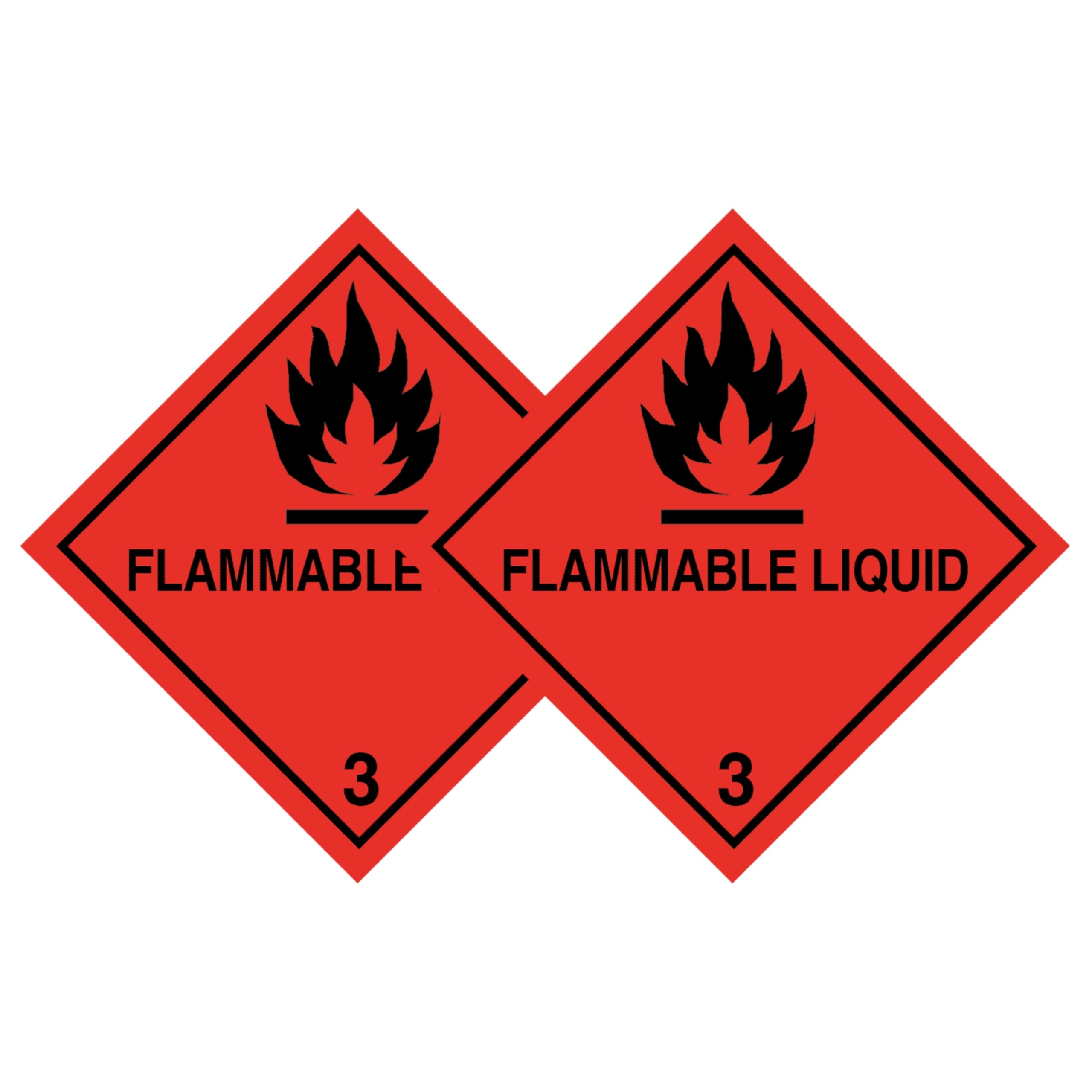 Tek Automotive Red, Black Flammable Liquid 3 Stickers – Twin Pack (10X10cm) | High-Visibility Warning Labels For Flammable Liquid Storage & Transport | Gloss Permanent Vinyl – Indoor & Outdoor Use