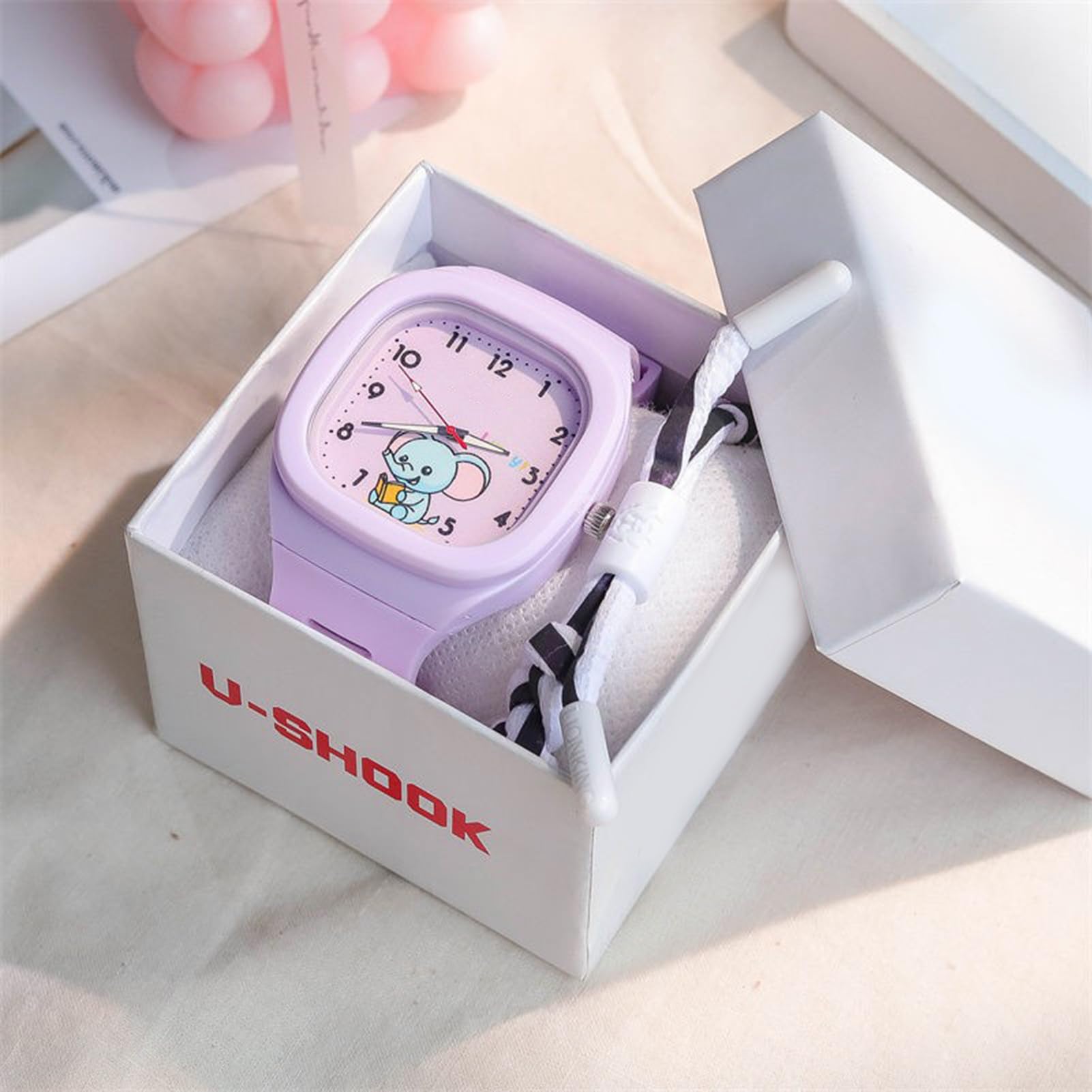 Return Cartoon Digital Watch - Sports Luminous Square Watch dla studentów | Wodoodporny cyfrowy zegarek z kreskówką dla dzieci, kwadratowy świecący zegarek dla dzieci