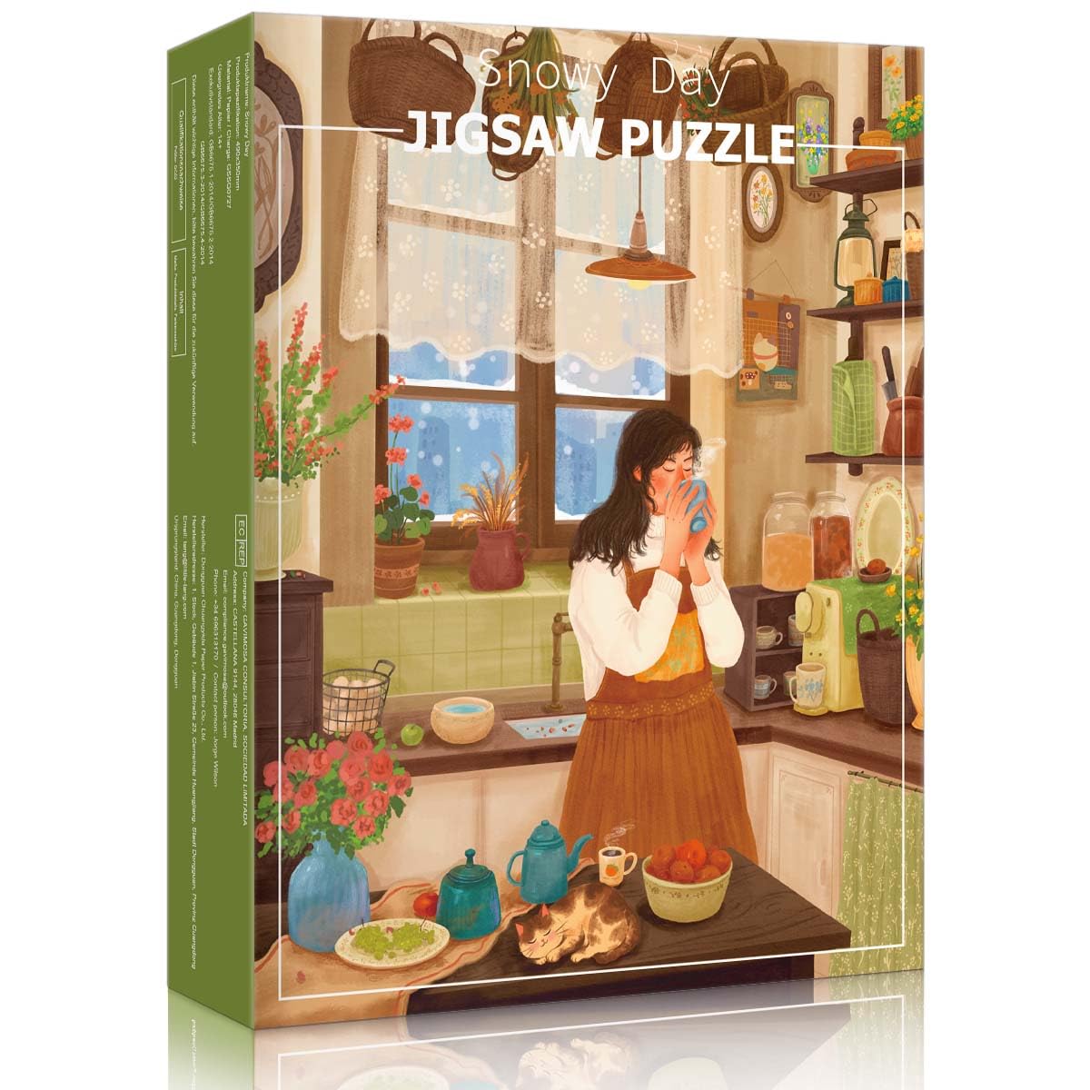 HUADADA 500 Piece Jigsaw Puzzles for Adults, puzzles for adults, Cozy Winter Kitchen Scene, Warm Home Decor Gift(No partitioned areas on the back) โ image 1