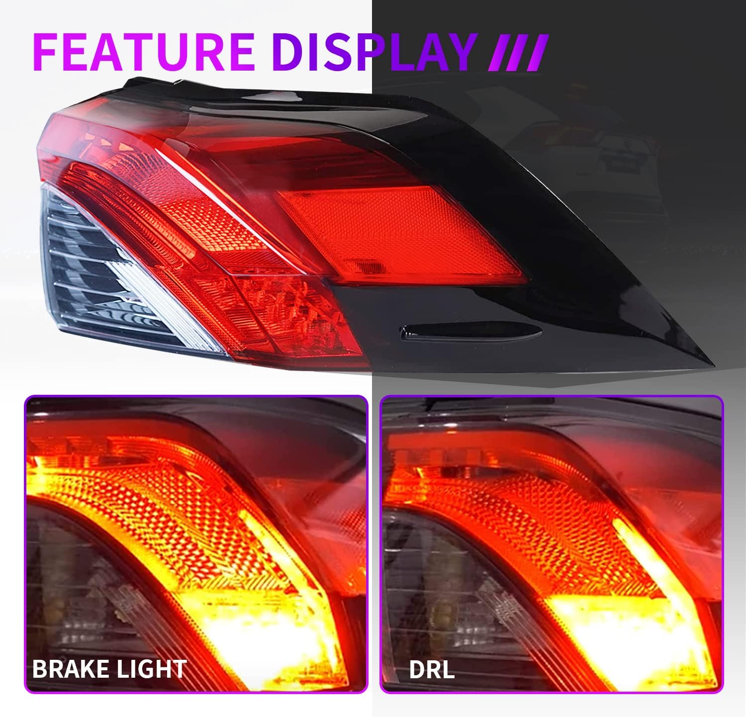 Archaic Tail Light Assembly for Toyota RAV4 2019 2020 2021 2022, Right Passenger Side Rear Break Lamp