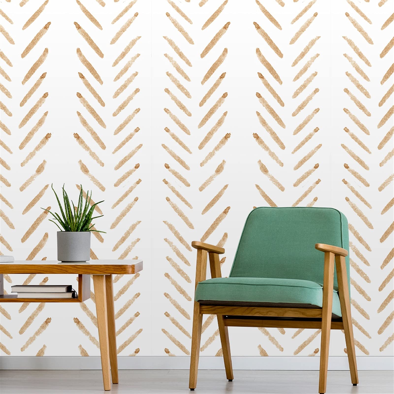 Pegatinas de Pared Pegatinas de pared de vinilo Pintura a mano Herringbone Lines Peel and Stick Wallpaper Wallpaper autoadhesivo Baño para la decoración de la pared del hogar Adhesivos Pared