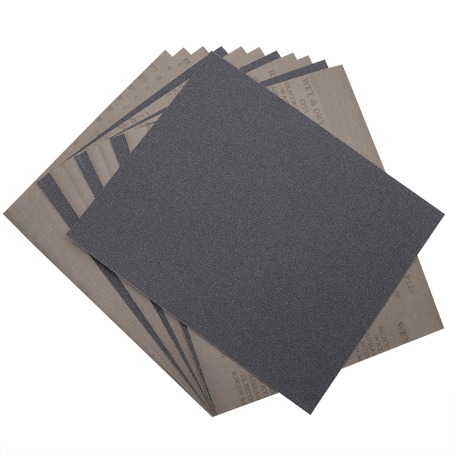 MAXMANSandpaper 120 Grit, Wet Dry Sanding Sheets 9 x 11 Inch, Silicon Carbide Abrasive Sander Paper Advanced Sand Paper for Wood Furniture Finishing, Metal Sanding, Automotive Polishing, 12-Sheets