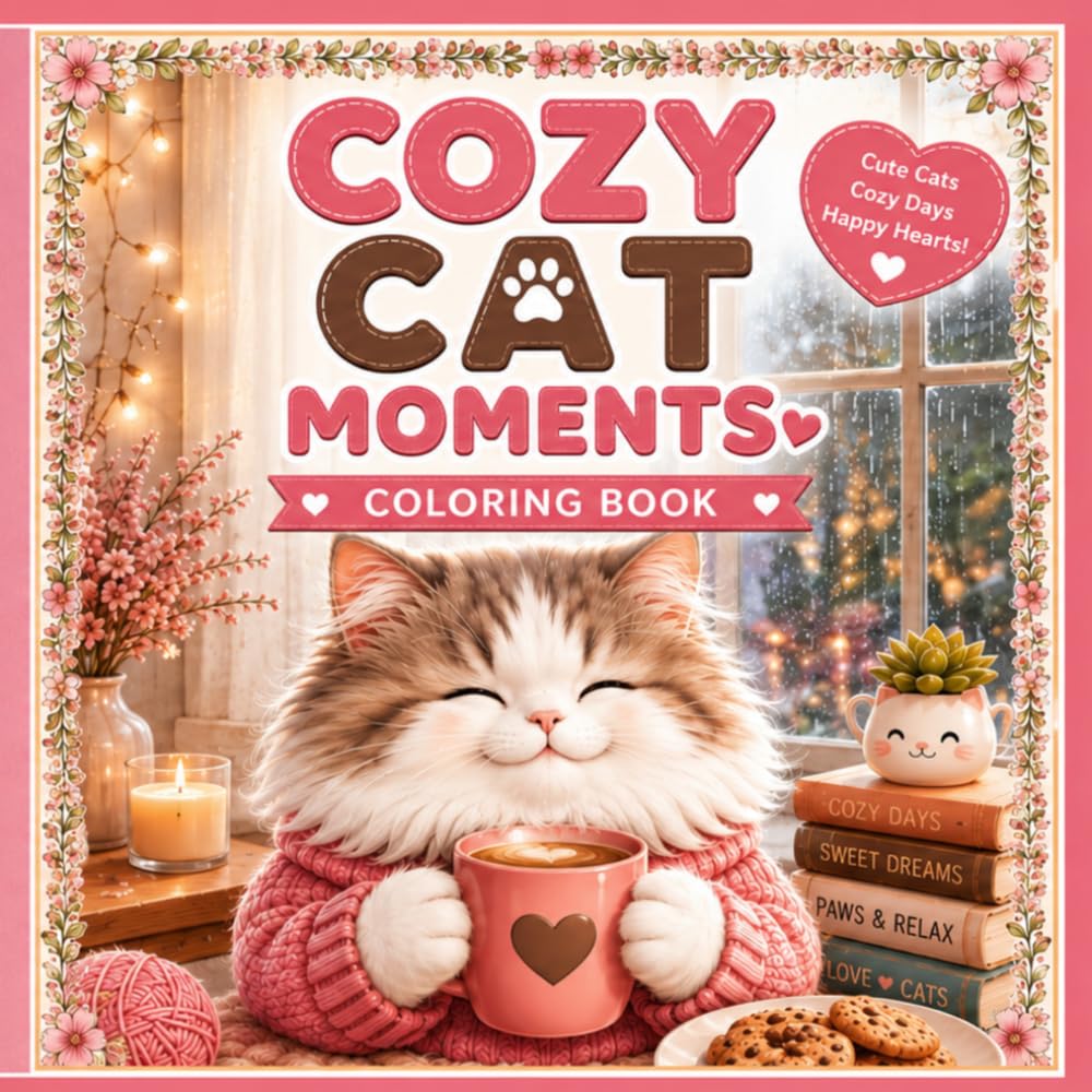 Cozy Cat Moments: A Cute Coloring Book with Adorable Kittens, Relaxing Autumn Vibes, and Sweet Treats for All Ages