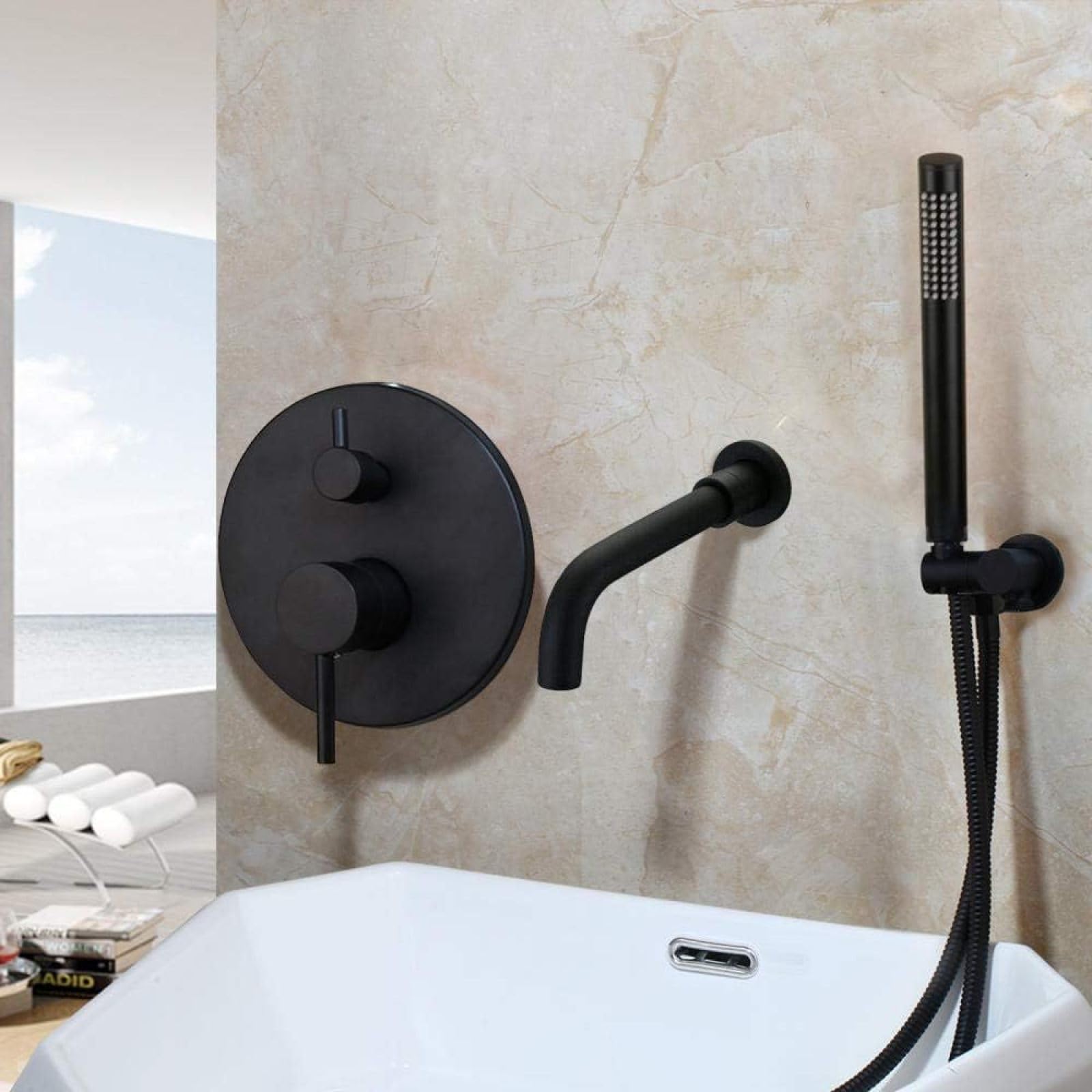 Mélangeur de robinet ensemble de douche double sortie pour baignoire chic