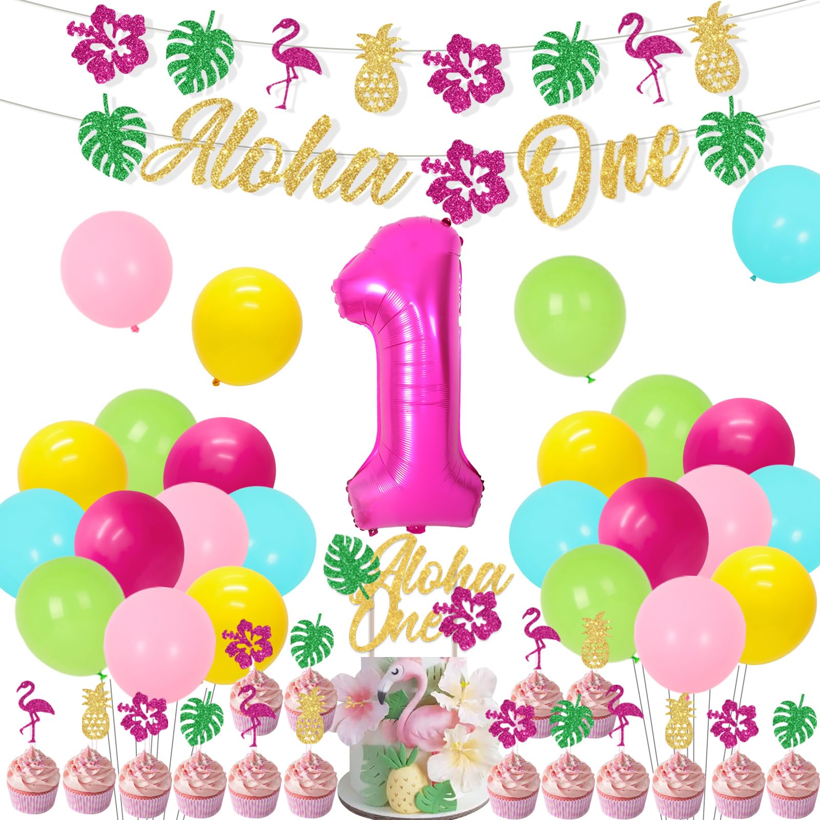 Hawaiian 1st Birthday Photo Banner For Girls - Aloha Monthly Milestone Banner Newborn To 12 Months - View #10