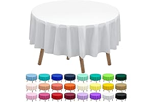 Disposable Round White Plastic Tablecloths for Parties