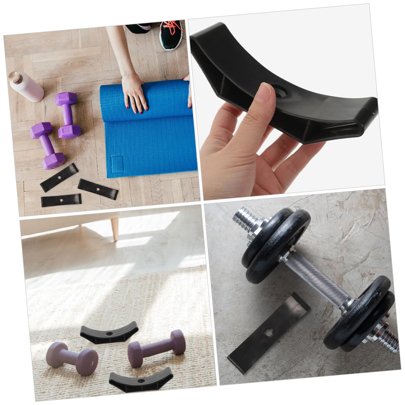 Support Haltères Design Feuille - Rangement Élégant Pour 5 Paires D'Haltères - Étagère Fitness Déco