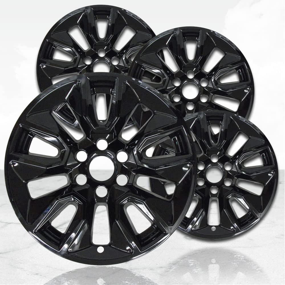 20" 4pc gloss black wheel skins (set of 4) for chevrolet silverado 1500 2019-2021