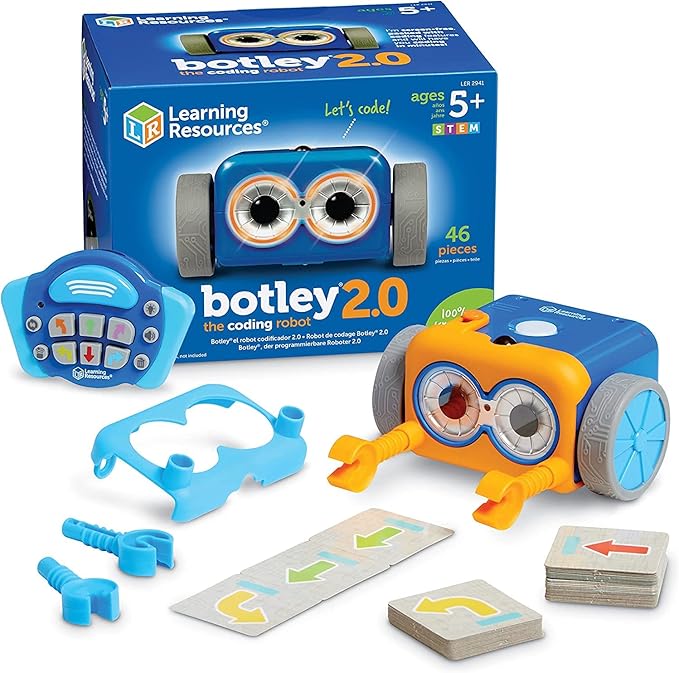 Learning Resources Botley The Coding Robot 2.0-46 Pieces, Programming for Kids, STEM Toys, Electronic Screen-Free Set for Kids Ages 5+