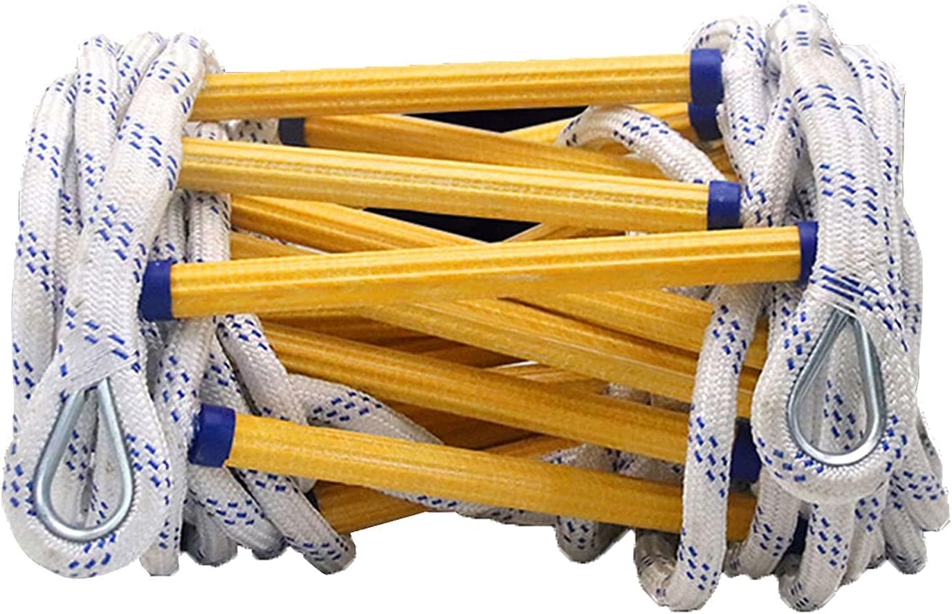 Rope Ladder, fire Escape Ladder Emergency Rescue Ladder Portable Non-Slip Soft Ladder Reusable with Hook, Perfect Height for Windows and Balconies, 3/5/6/8/10m (Size: 8m) ()