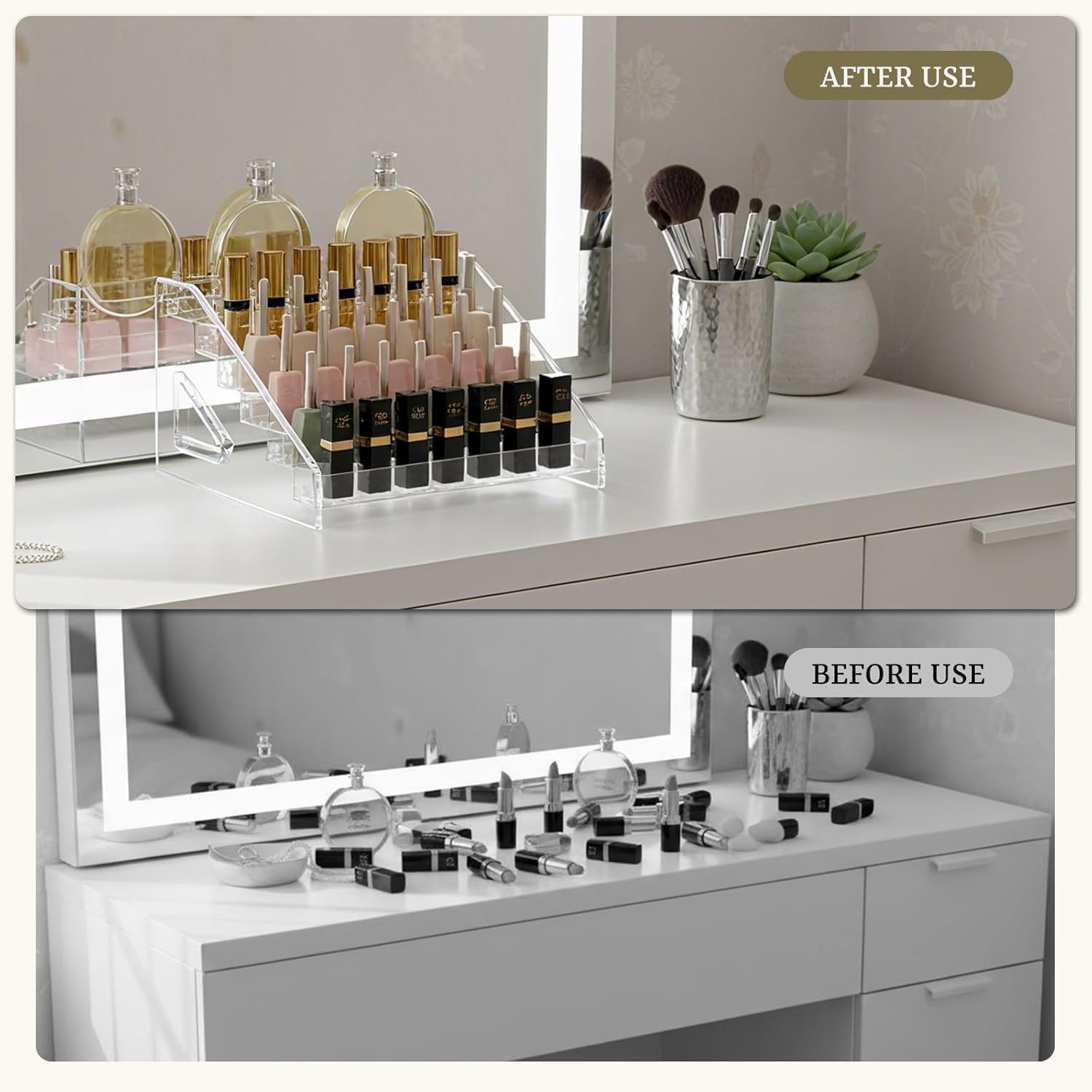 Manicure Table w/LED Light & Lamp, Nail Desk Nail Tech Table w/Dust Collector & Charging Station, Nail Station w/Acrylic Display Rack, Drawers & Glass Door Cabinet (Black)