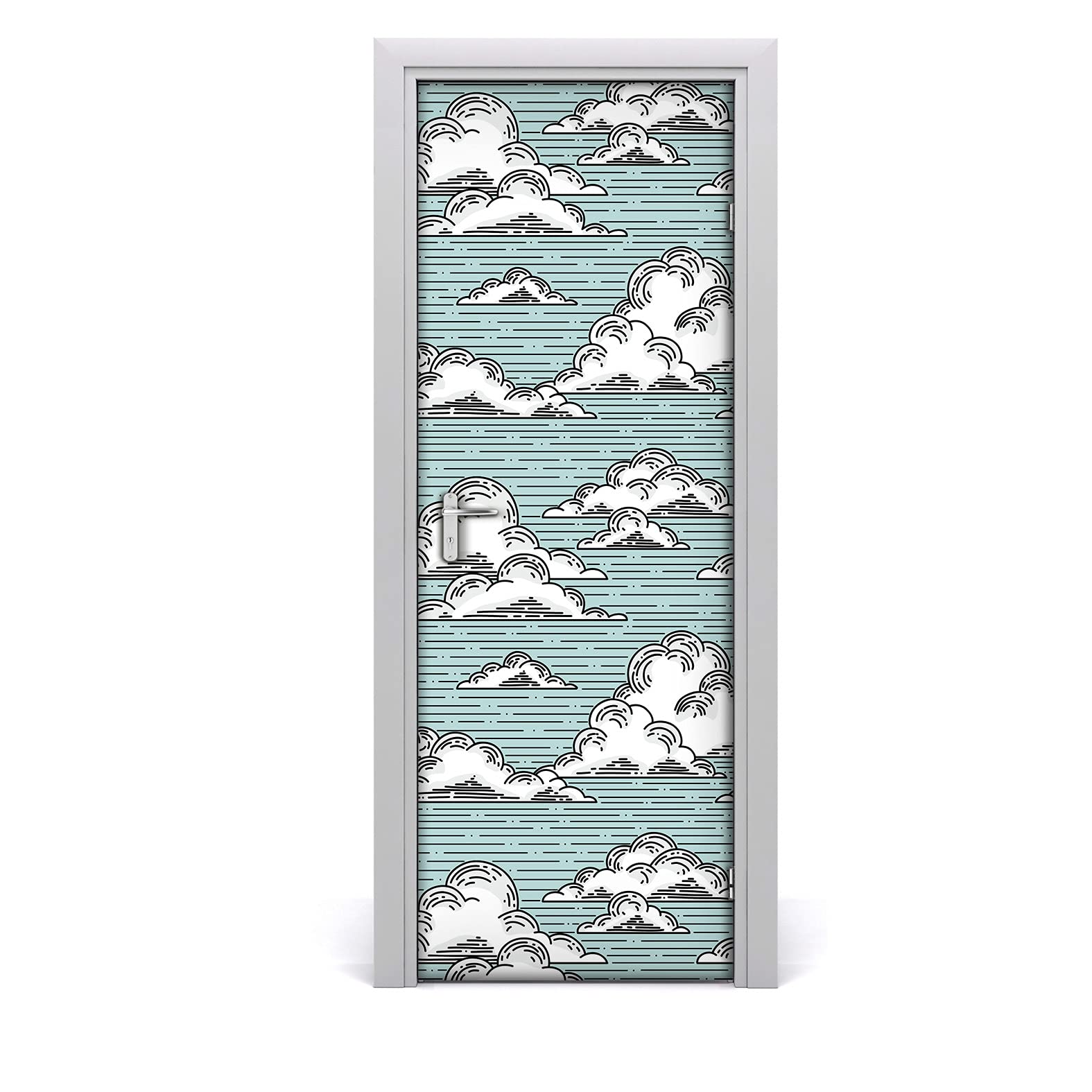 Papier peint sur la porte nuages pour créer une ambiance zen dans votre chambre