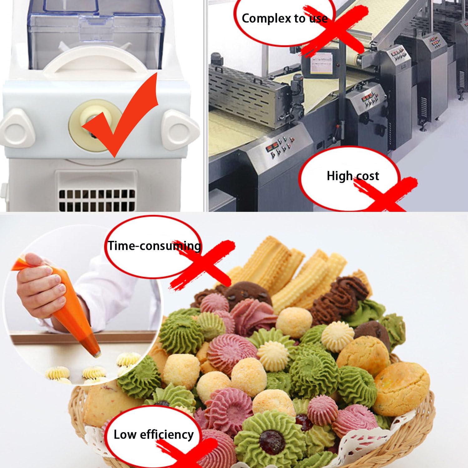 Automatyczna Maszyna Do Wypieku Ciastek, Zestaw Z Rusztem I Praską Do Ciastek, Z 8 Wymiennymi Dyszami I 6 Elektrycznymi Prasami Do Ciastek, UrząDzenie Do Formowania Ciastek O Mocy 180 W