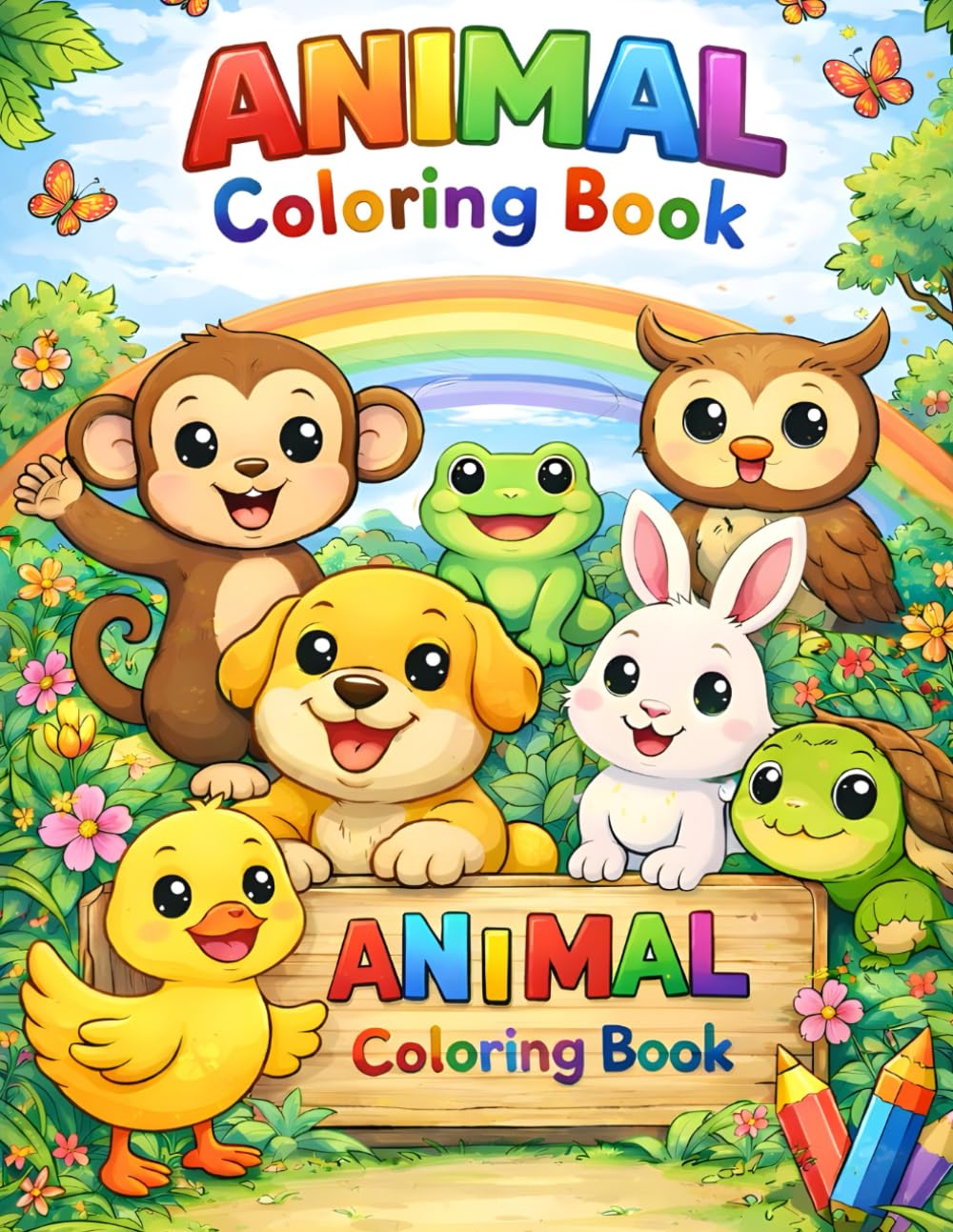 Animal Coloring Book for Kids: Fun and Easy Cute Animal Coloring Pages to Boost Creativity and Early Learning for Toddlers & Preschoolers