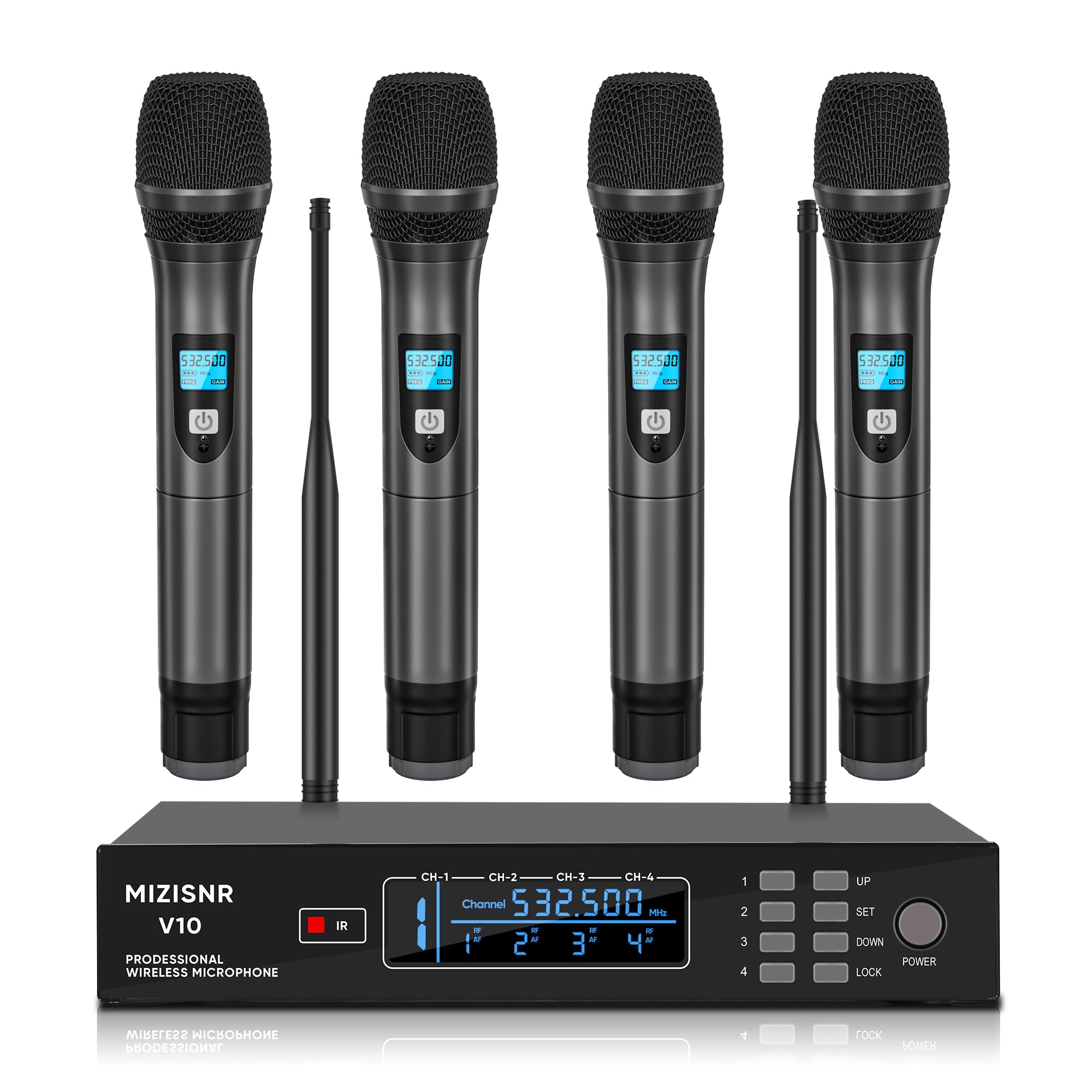 Amazon.com: MIZISNR 4 Channel Wireless Microphone System