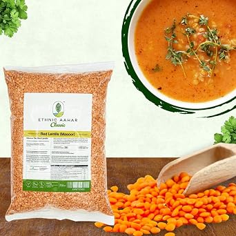 Ethnic Aahar Classic Red Lentils 2000 g Protein Rich Pulses & Lentils for Wholesome Cooking Premium Quality Dals Essentials for Vegan Vegetarian and Ayurveda-Inspired Lifestyles