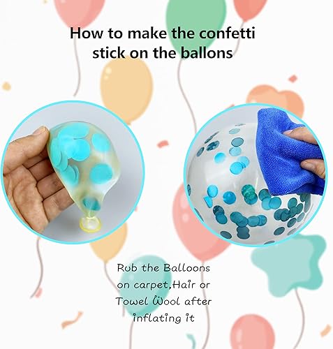 Miniatura 3 de 100 globos de látex de 12 pulgadas para revelación de género, color rosa, azul, dorado, confeti, con cintas para niños y niñas, fiesta temática de