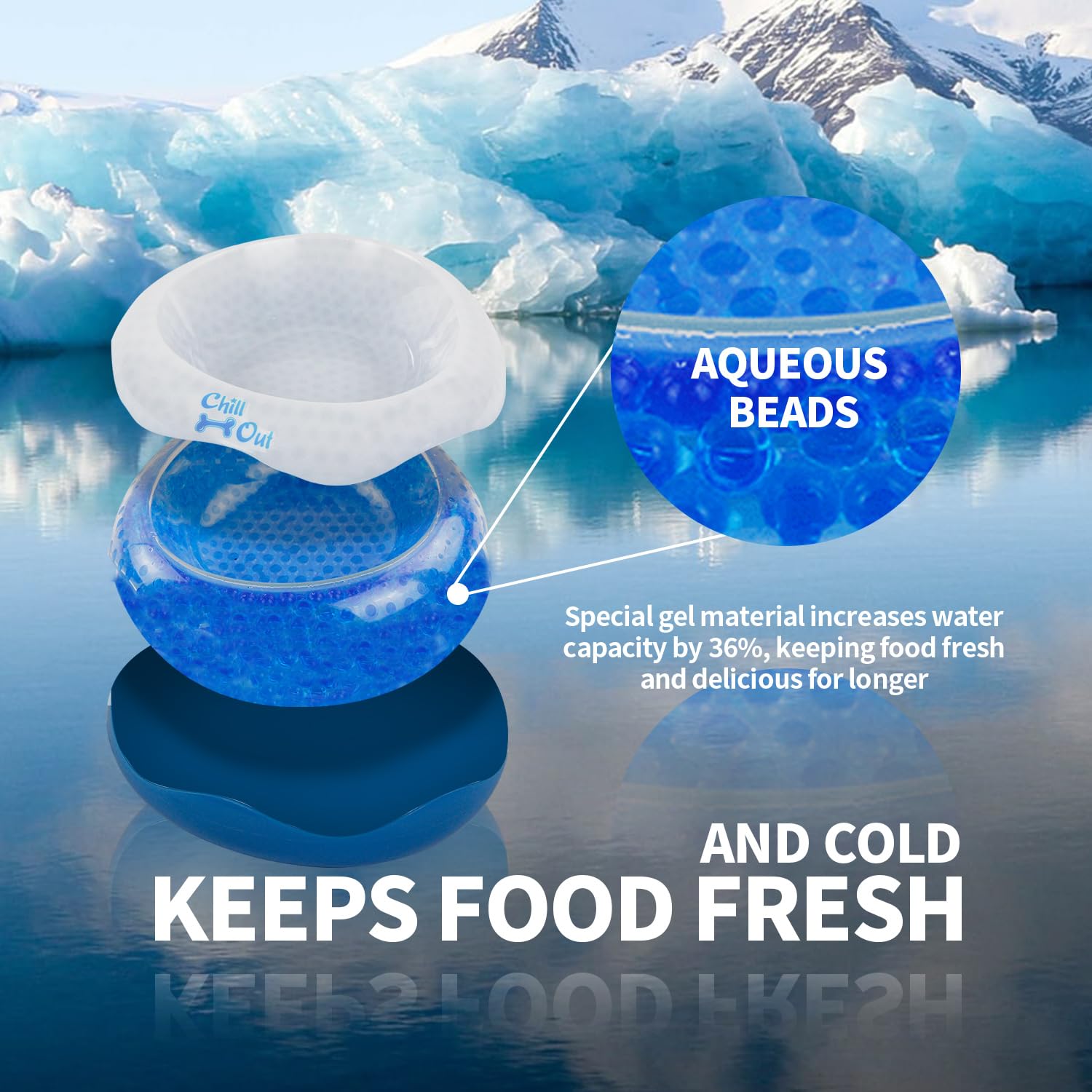 All For Paws Bebedero O Comedero Refrescante Chill out, 500 ml