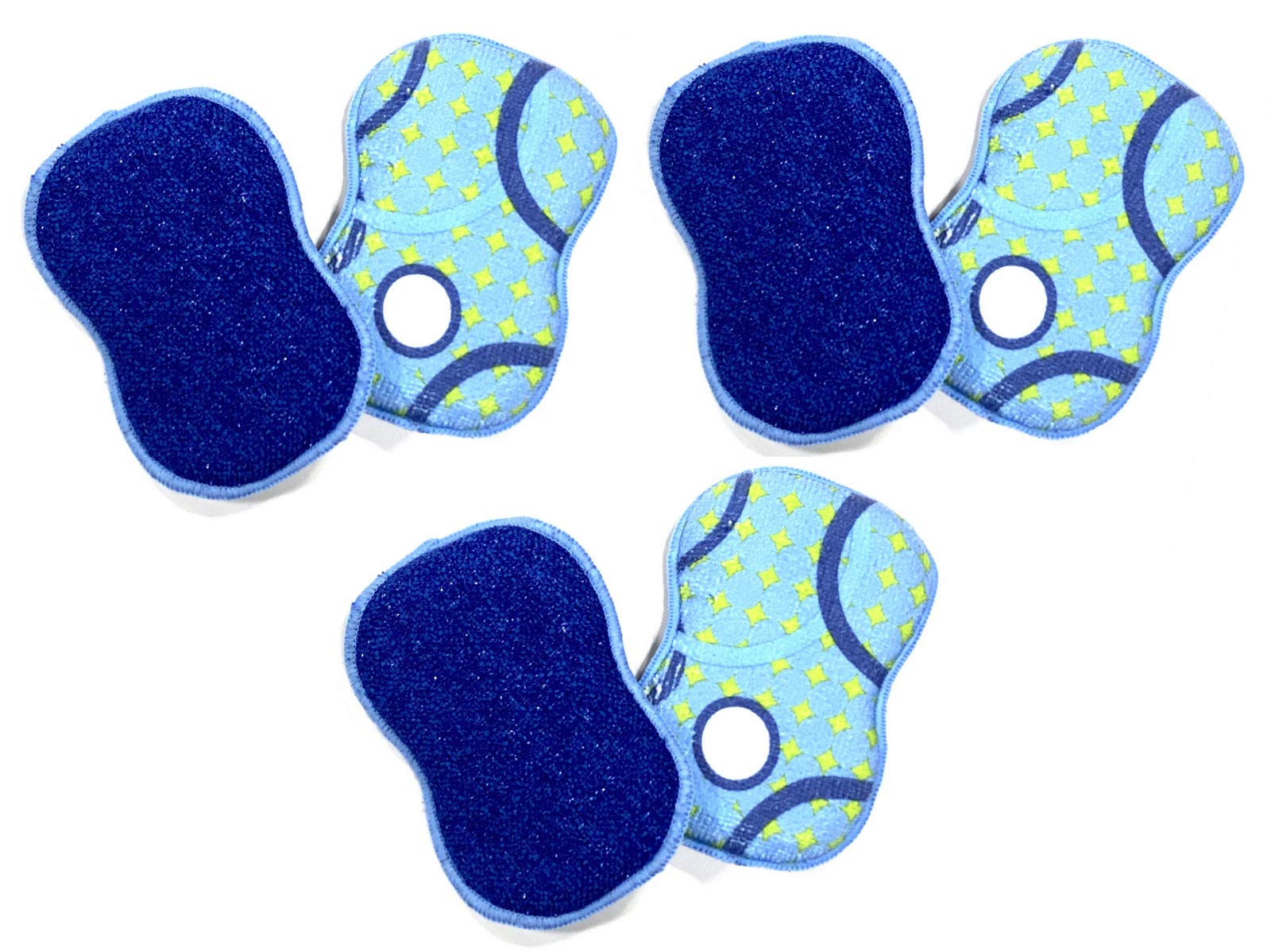 Microfiber Double Sided Scrub & Wipe Sponge Pad for Kitchen & Bath - Safe on Dishes, Sink & Non-Stick Cookware - Reusable Machine Washable Durable &