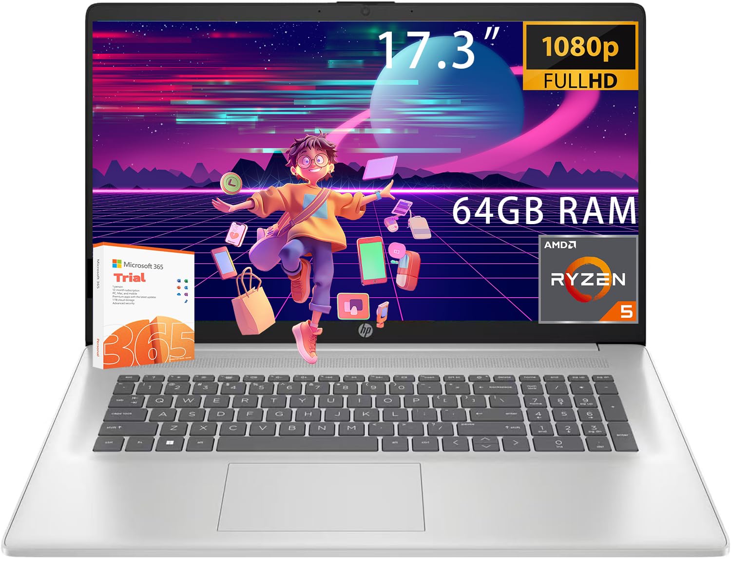 Amazon.com: HP 2025 17.3 inch Laptop Computer • 64GB RAM • 1TB
