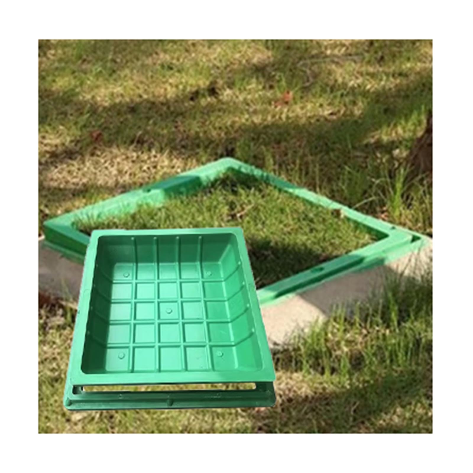 GJMSSMY Invisible Septic Tank Cover Round/Square Green Plastic Inspection Lid 70x70CM (27.5x27.5IN) for Sewer Manholes Durable and Discreet Access Cover
