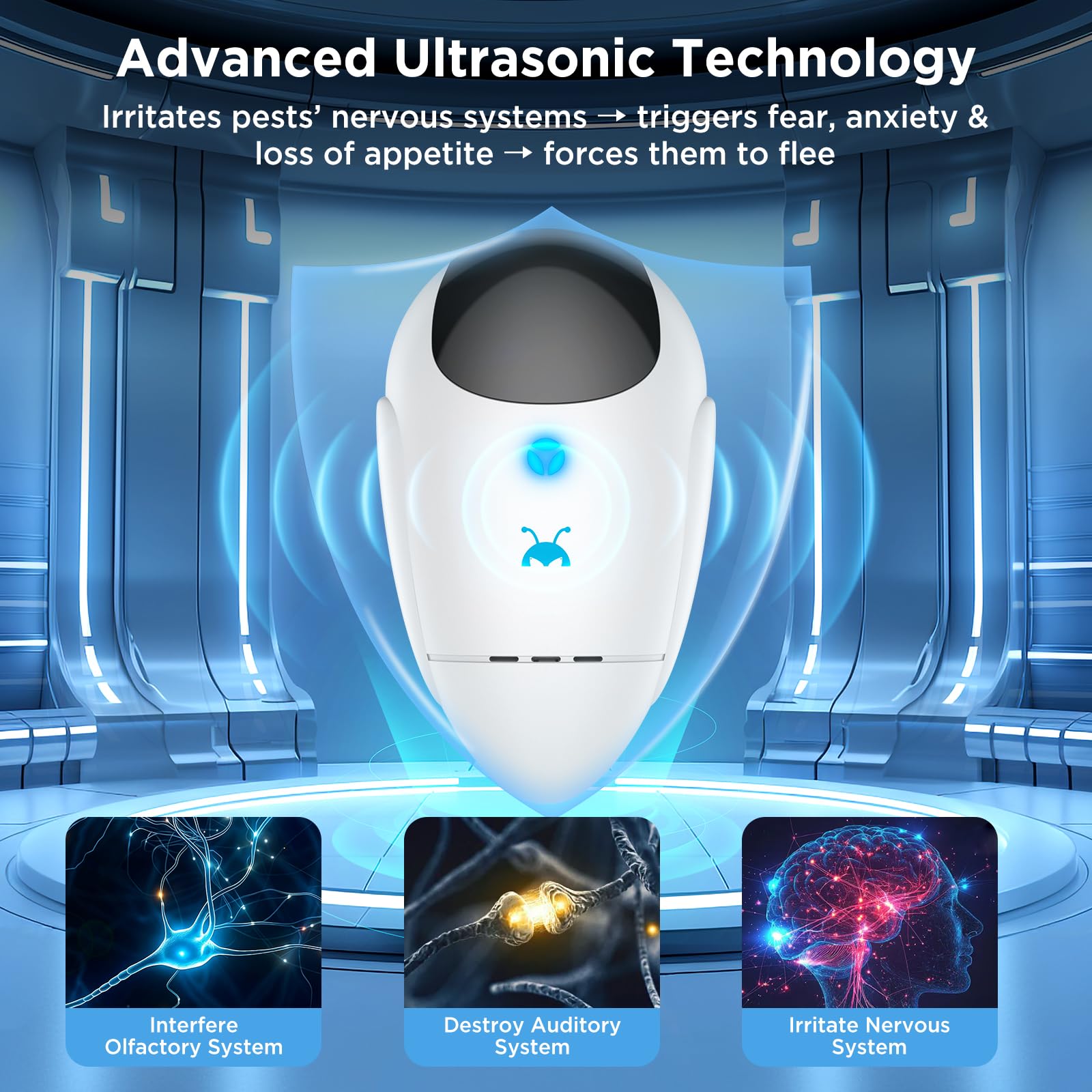 Neatmaster 2026 Upgraded Ultrasonic Repeller Pest & Insect Indoor Repeller, Pest Control for Roach, Rodent, Bugs, Mosquito, Mice, Spider, Ant, Electronic Plug in Mouse Repellent, 4 Packs - 4