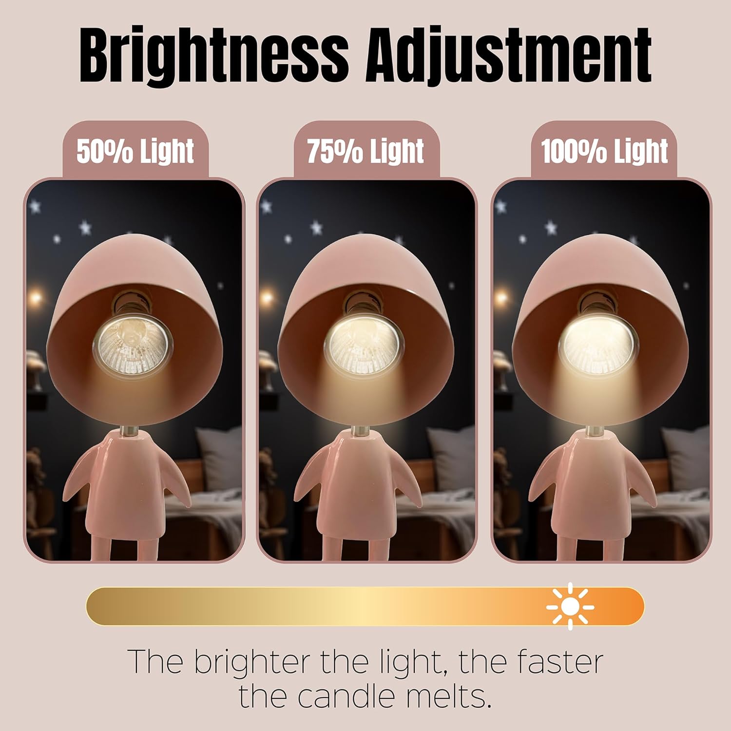 XoooX Pink Robot Candle Warmer Lamp with Timer - Aesthetic Room Decor for Teen Girls, Cute Kawaii Desk Lamp, Dimmable Electric Wax Melt Warmer, Unique Gifts for Women & Gamers