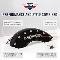 Vista 5 de MGP Brake Caliper Covers for Jeep Grand Cherokee 2011-21, WK 2022 (Requires 17"+ Wheels) Red Powder-Coated Finish, Engraved Silver Jeep Logo, Front