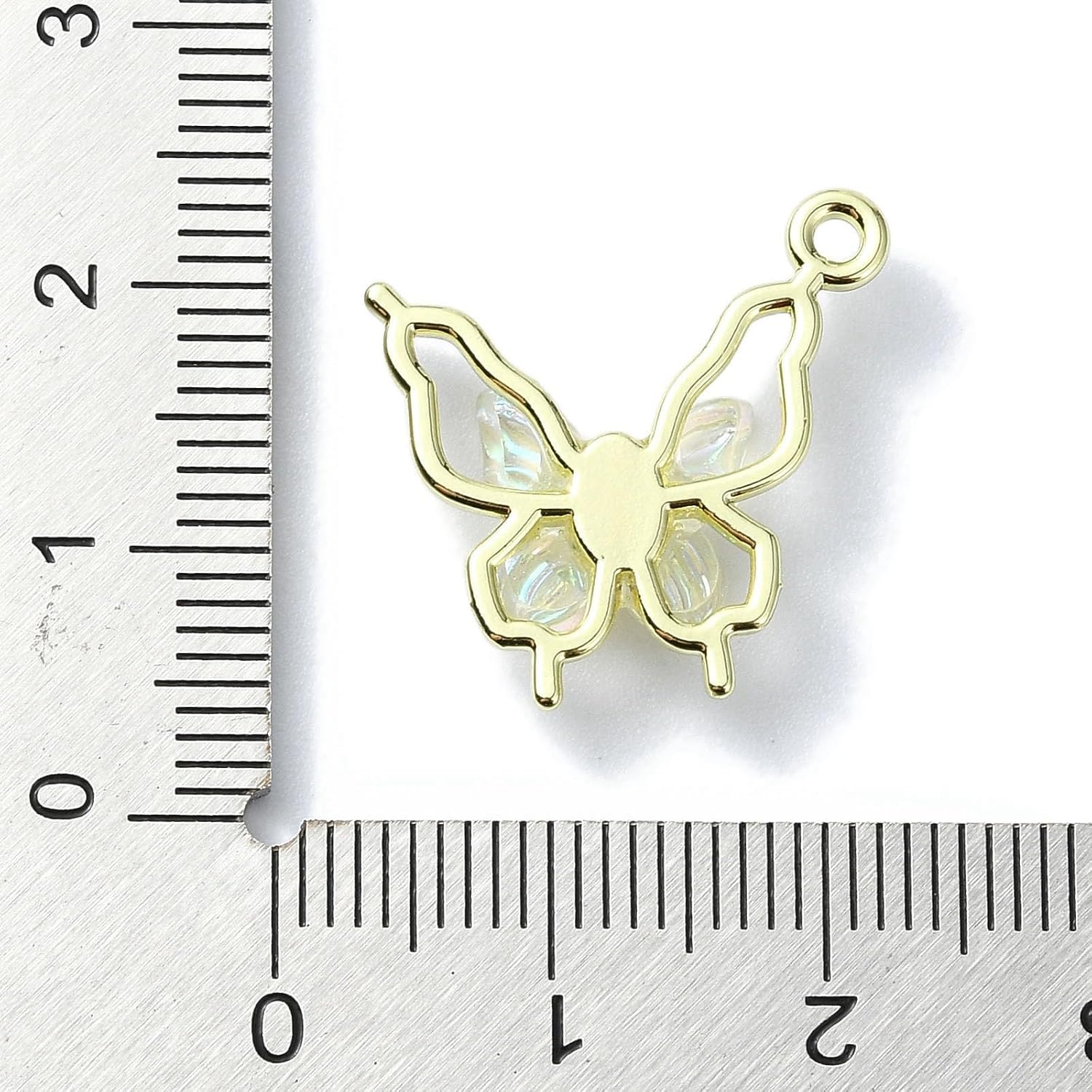 LiQunSweet 30 pcs Golden Color Butterfly Acrylic Charms Elegant Insect Animal Charms for DIY Jewelry Necklace Bracelet Earring Crafts Bag Keychain Decoration