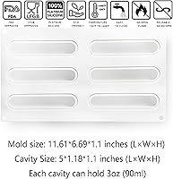 Vista 2 de OCPO KITCHEN Eclair - Molde de silicona para hornear, mousse, pastel, postre, pastelería, chocolate, molde de helado, molde de decoración