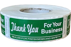 1"x 3" Inch Safety Food Delivery Paper Stickers for Food Containers (Green Roll)