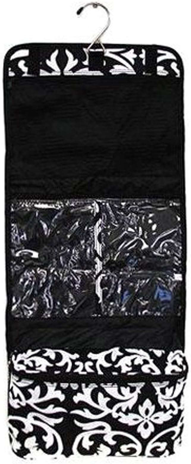 Black Damask Black Trim Cosmetic Makeup Organizer