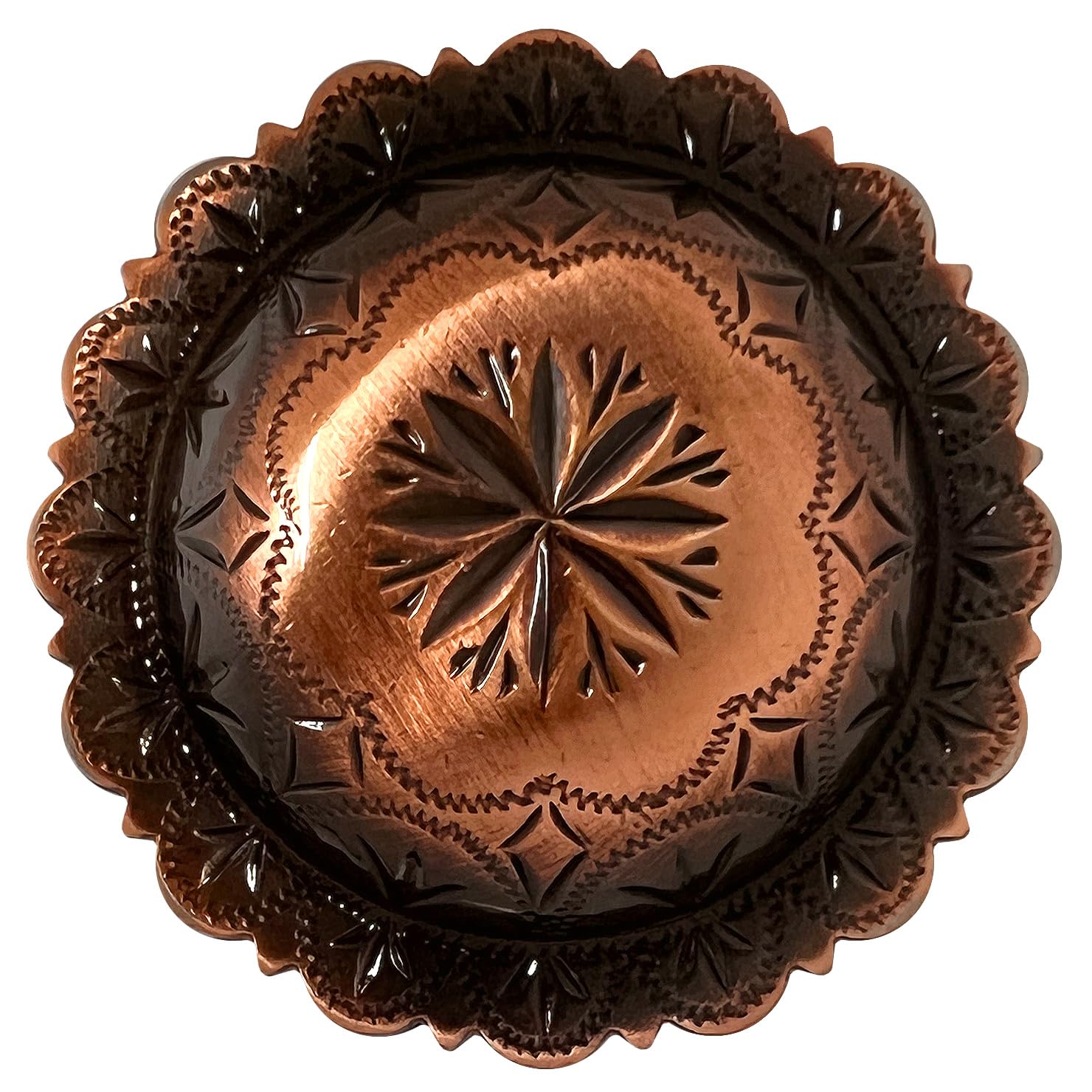 Leather Craft Saddle Headstall Tack 3/4" Copper Windrose Concho Screwback Conchos-Pack of 5 pcs