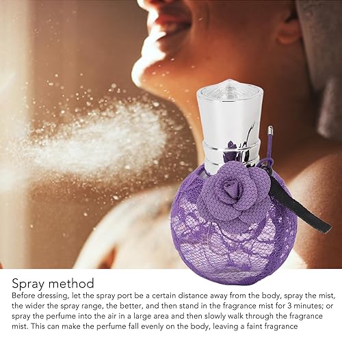 Miniatura 3 de Perfume para mujer, fragancia de larga duración, color morado, encaje rosa, perfume para viajes, fiestas, al aire libre, fragancia en aerosol