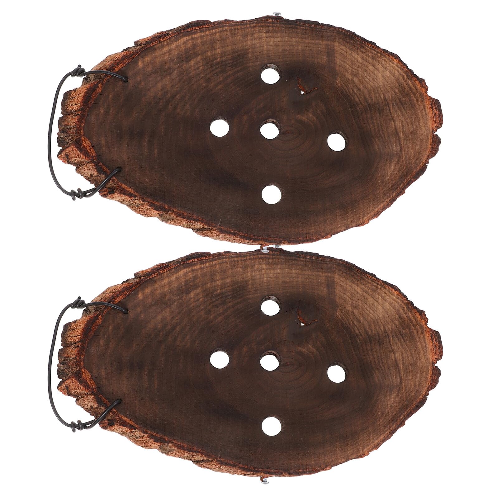 Soporte de Pared para Helechos de Madera Maciza Jardinera Colgante Ovalada 15X30 CM Tablero para Montaje de Plantas y Orquídeas Set de 2 Piezas para Decoración Interior