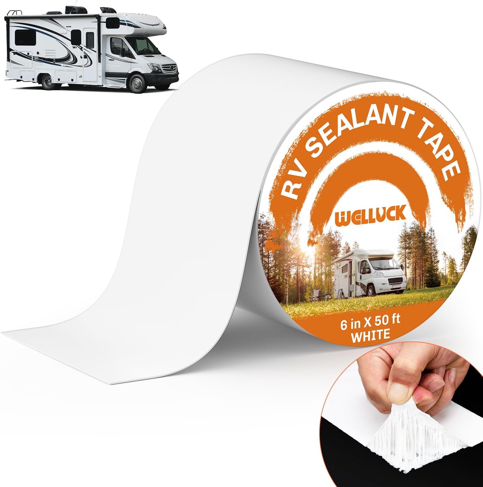 - RV Roof Sealant Tape Camper Roofing Repair Tape, 6 Inch X 50 Foot Natural White RV Tape for Roof Repair Camper Trailer Boat Sealing Leak Repair, UV & Waterproof